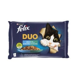 Comida Húmida Gato Felix Duo Seleção Peixe 4 X 85 G