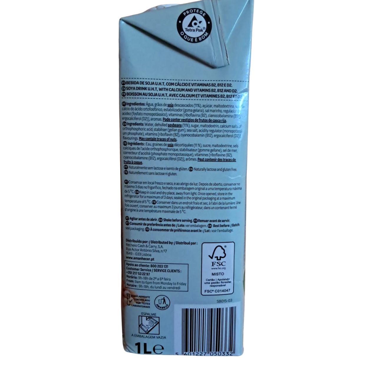Bebida Soja 100% Vegetal Amanhecer 1L Gi Supermercado