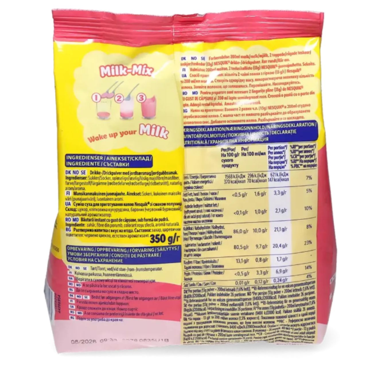 Milk Mix Morango Nesquik Bebida Solúvel 350Grs Gi Supermercado