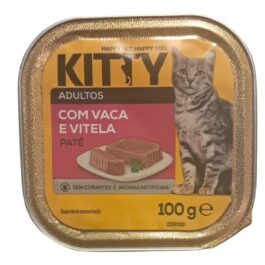 Comida Húmida Gato Adulto Patê Vaca e Vitela Kitty 100g